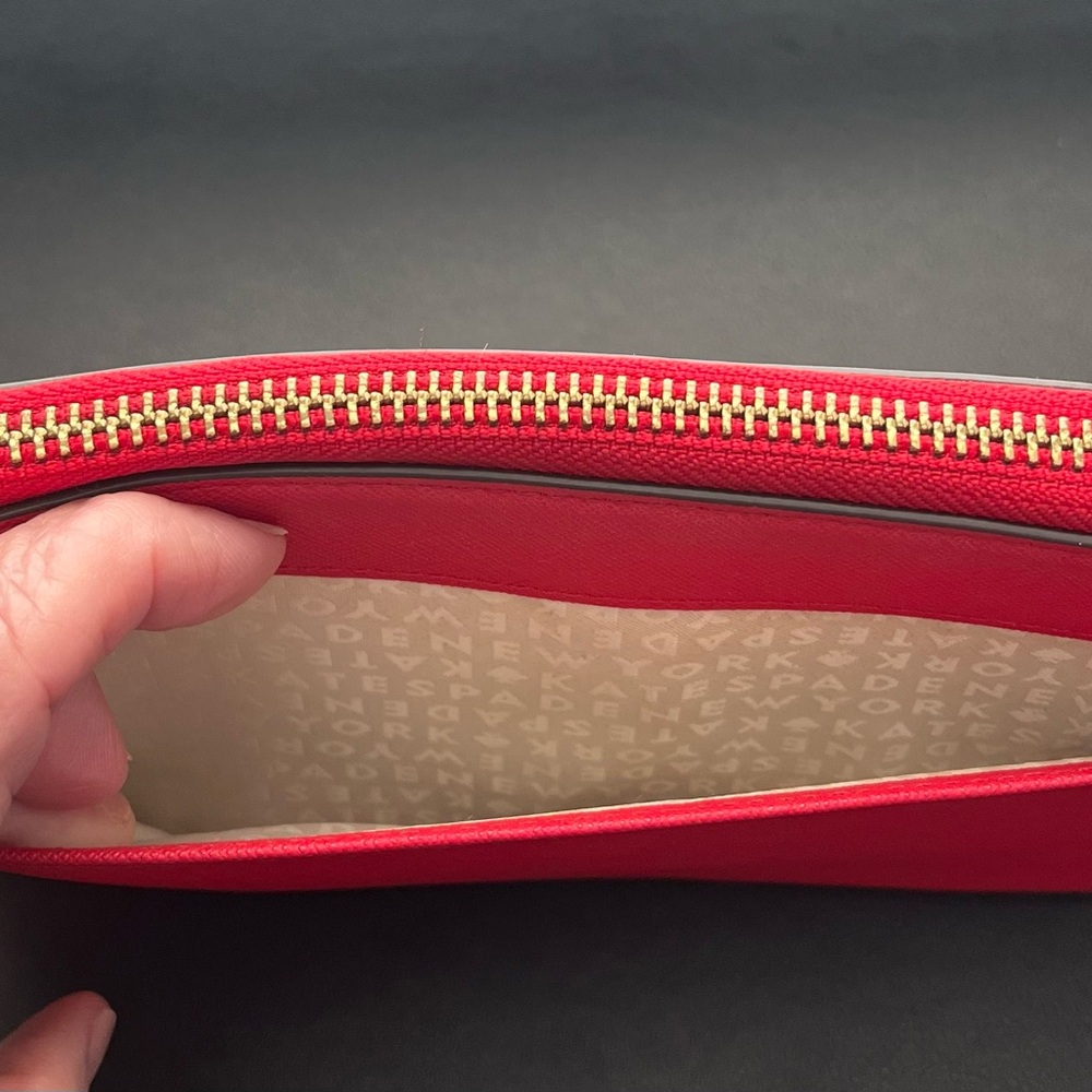 Kate Spade Large Madison Continental Red Zip-Around Wallet - NWOT - Picture 3 of 9